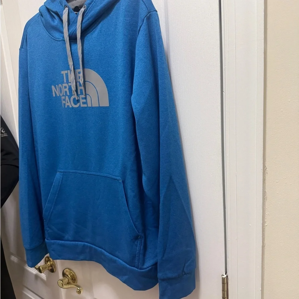 The North Face Bright Blue Pullover Hoodie with Logo